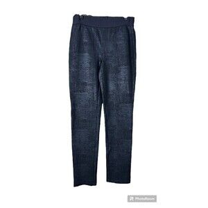 Joseph Ribkoff Womens Sz 6 Black Metallic Straight Leg Pull On Stretch Slack H4